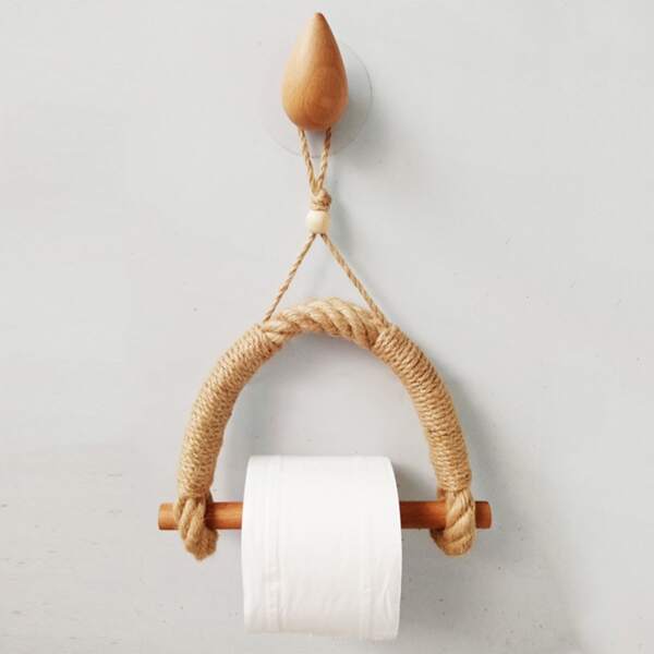

1pc DIY Wooden Tissue Holder, Khaki
