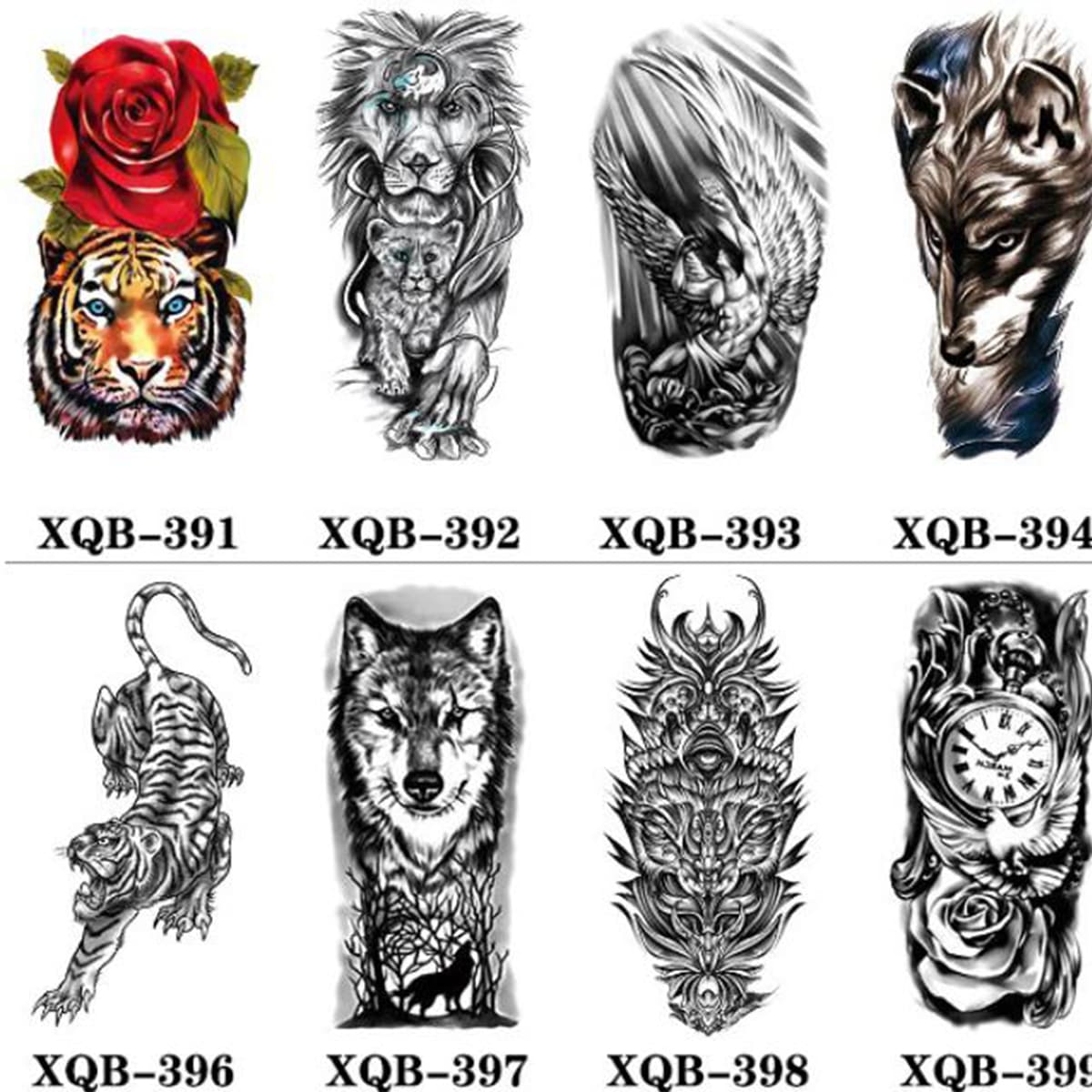 

3pcs Random Floral & Animal Tattoo Sticker, Multicolor