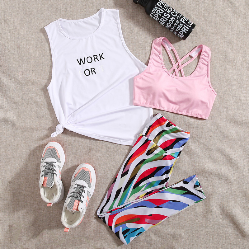 

3 Pack Letter Graphic Criss Cross Sports Set, Multicolor