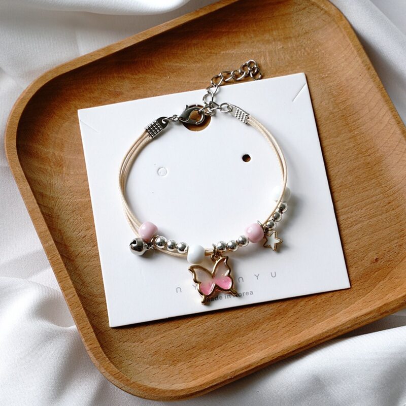 

Butterfly & Star Rope Bracelet, Pink