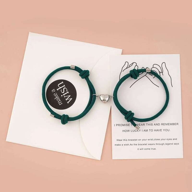 

2pcs Couple Rope Bracelet, Green