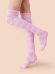 Striped Over The Knee Socks