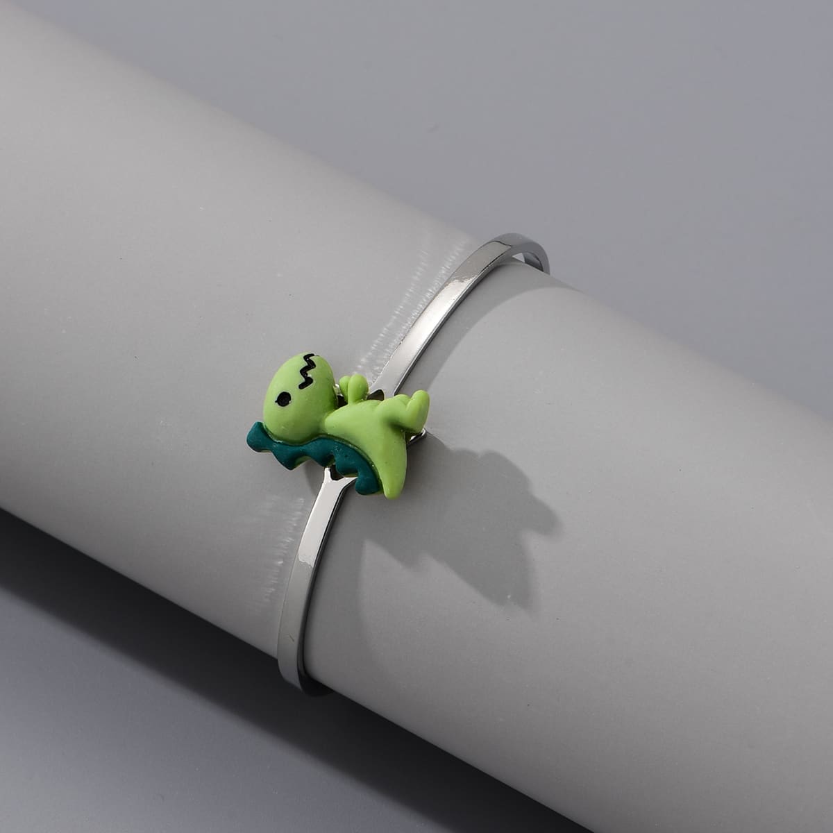 

Cartoon Dinosaur Decor Bracelet, Silver