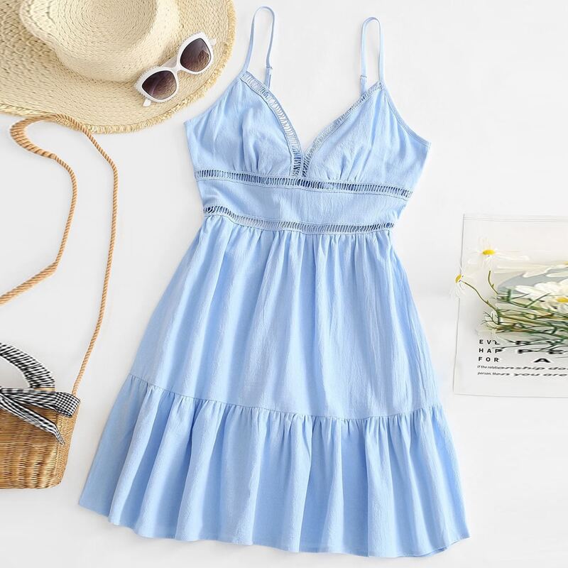 

Solid Cami Dress, Baby blue