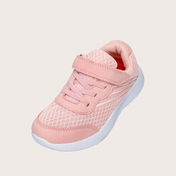 

Girls Minimalist Velcro Strap Sneakers, Baby pink
