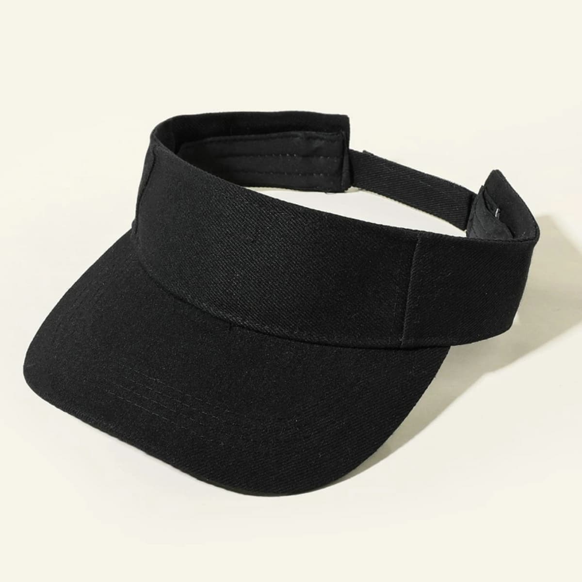 

1pc Plain Visor Hat, Black