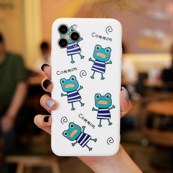 

Cartoon Frog Print Phone Case, Multicolor