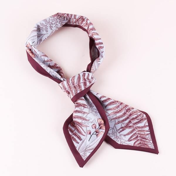 

Leaf Print Twilly Scarf, Multicolor