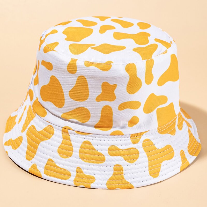

Cow Print Reversible Bucket Hat, Multicolor