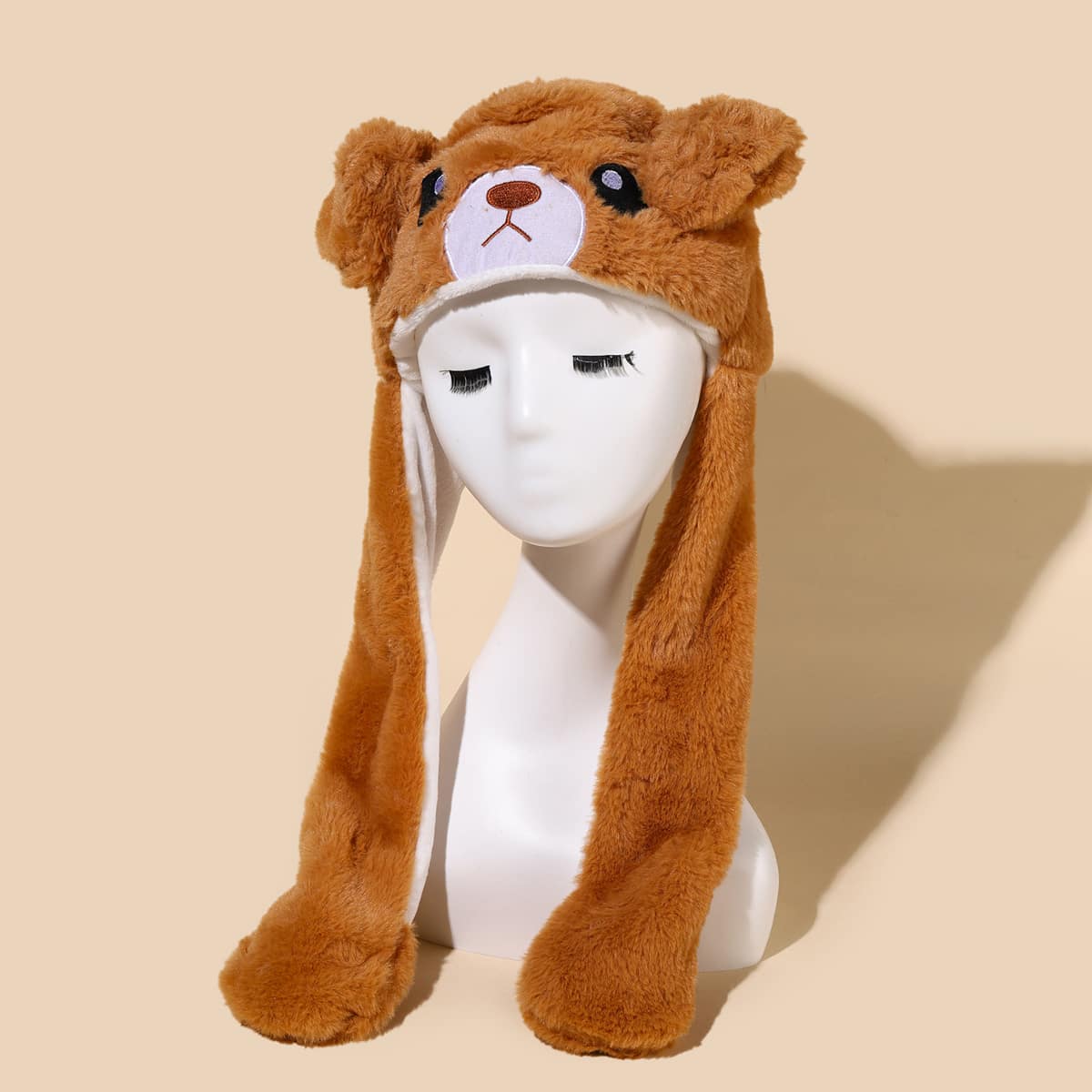 

Cartoon Bear Fuzzy Hat, Brown