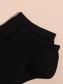 6pairs Solid Ankle Socks - Black - View 3