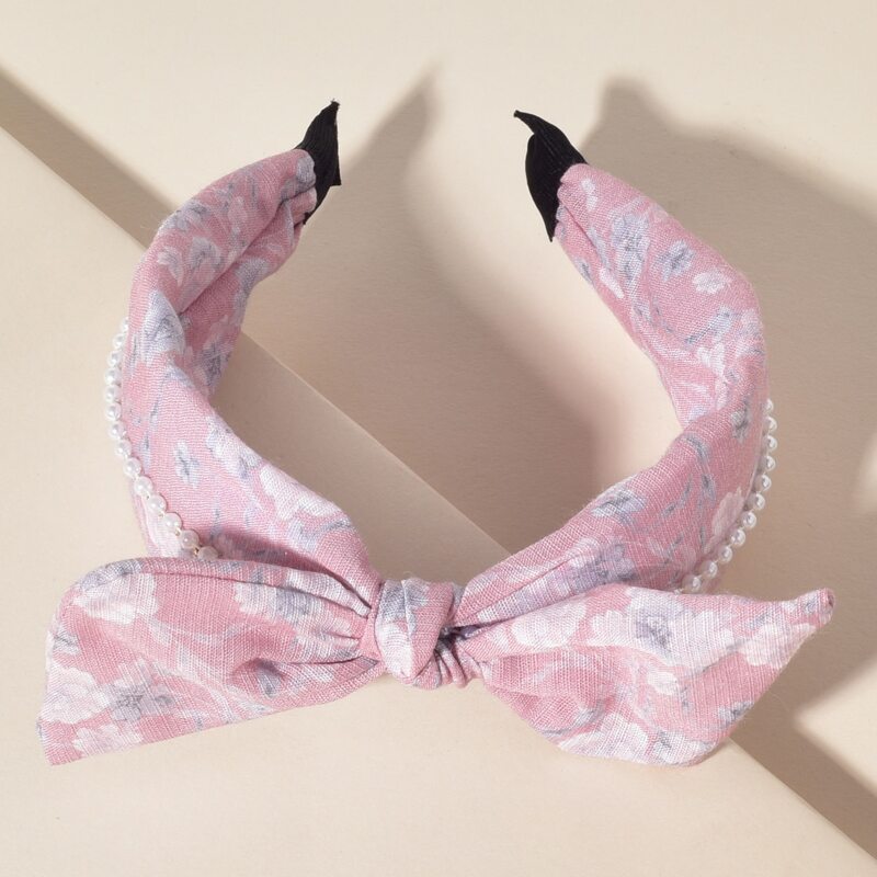 

1pc Bow Hair Hoop, Baby pink