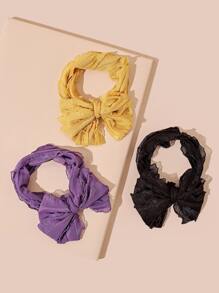 3入組嬰兒蝴蝶結裝飾髮帶 - 彩色 - 查看 2