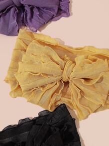 3入組嬰兒蝴蝶結裝飾髮帶 - 彩色 - 查看 3