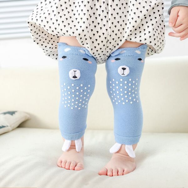 

1pair Baby Cartoon Graphic Long Knee Pads, Blue
