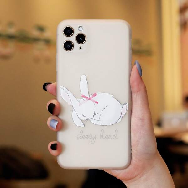 

Cartoon Rabbit Print Phone Case, Multicolor