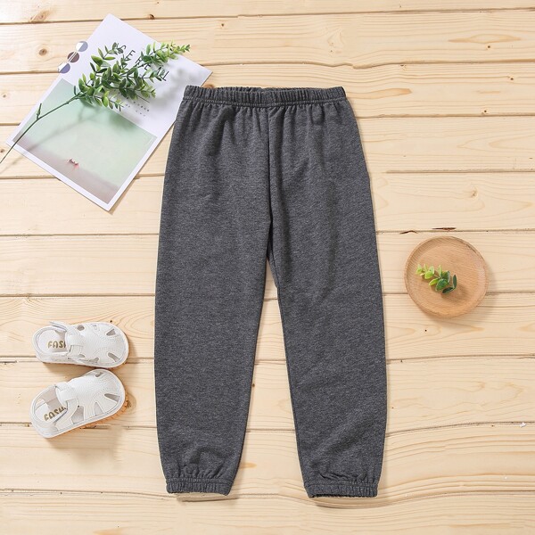 

Toddler Boys Solid Elastic Waist Sweatpants, Dark grey
