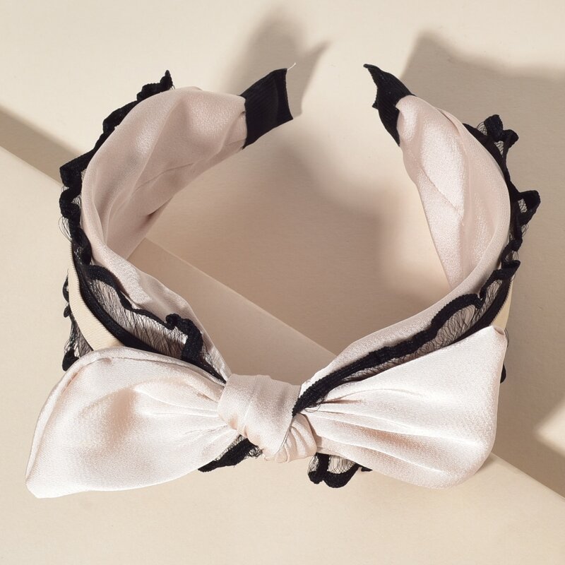 

1pc Bow Knot Hair Hoop, Baby pink