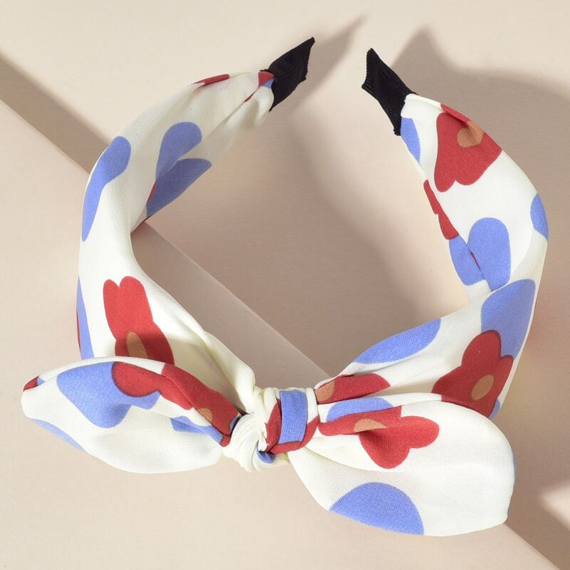 

Flower Graphic Bow Hair Hoop, Multicolor
