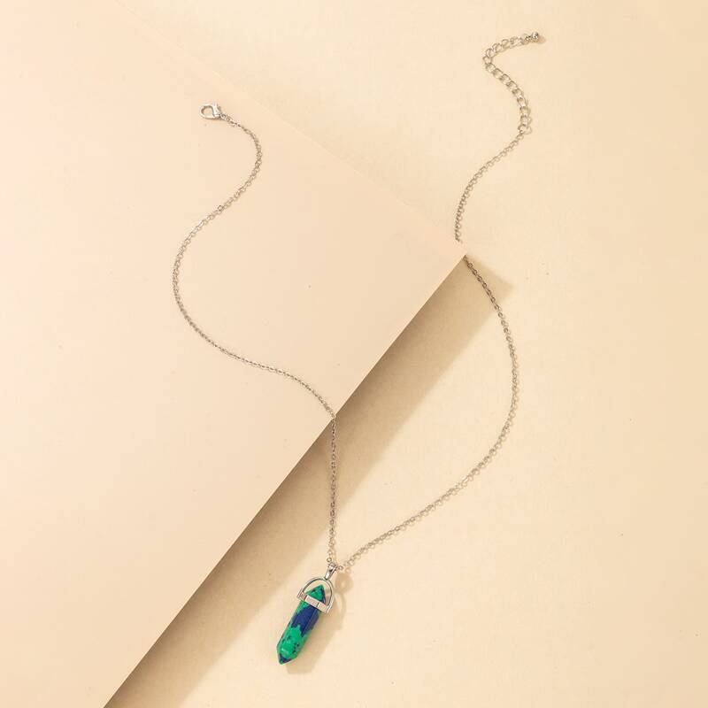

Stone Pendant Necklace, Green