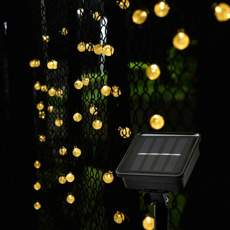 

1pc Solar String Light With 20pcs Ball Shaped Bulb, Yellow