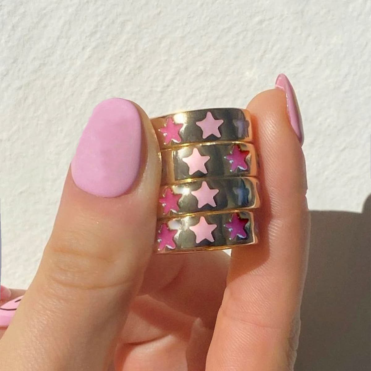 

1pc Star Decor Ring, Gold
