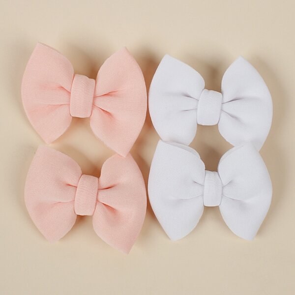 

4pcs Toddler Girls Bow Decor Hair Clip, Multicolor