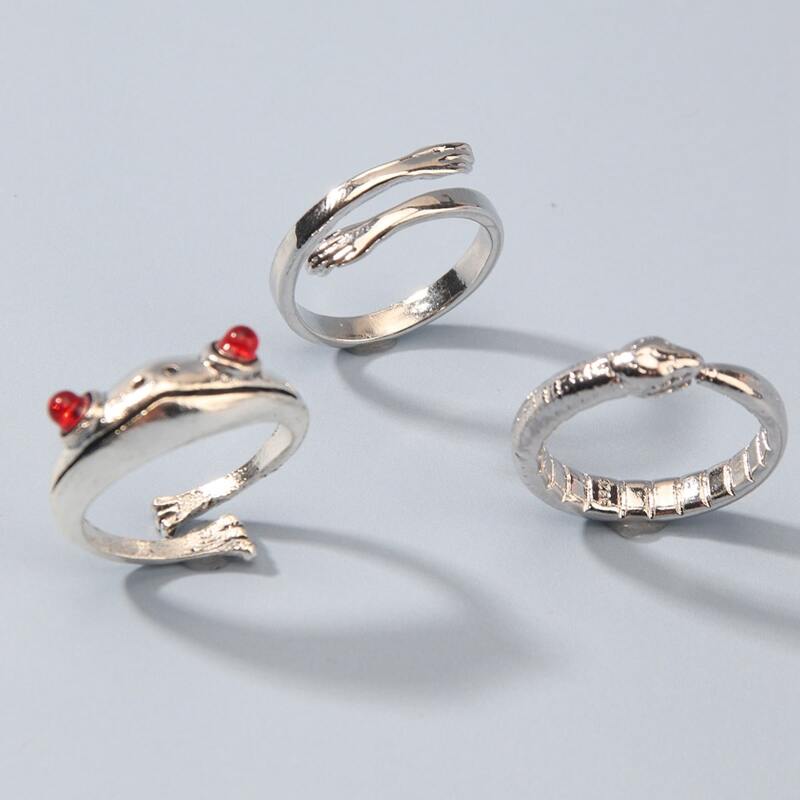 

3pcs Hand Cuff Ring, Silver