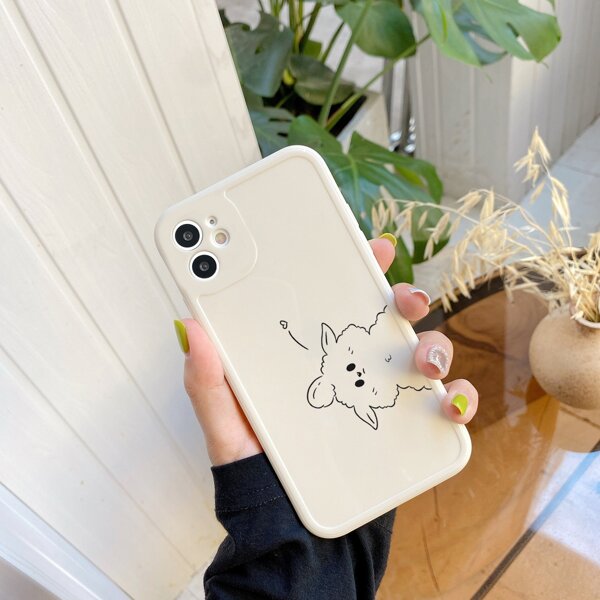 

Cartoon Graphic Phone Case, Beige