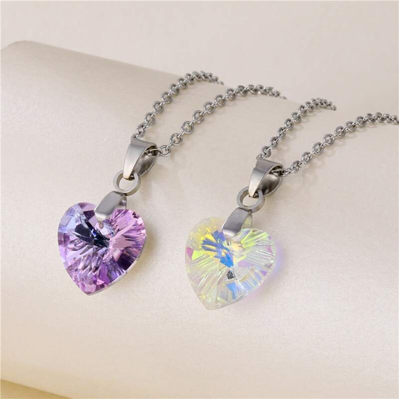 

1pc Random Color Rhinestone Pendant Necklace, Multicolor