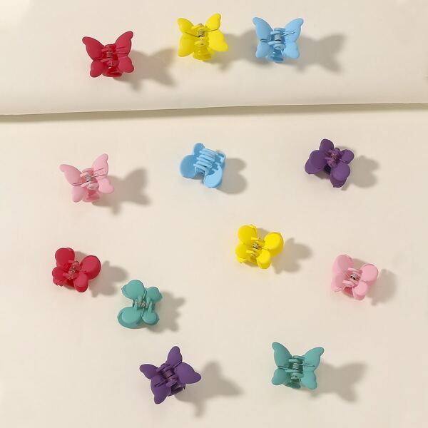 

12pcs Butterfly Shaped Hair Claw, Multicolor