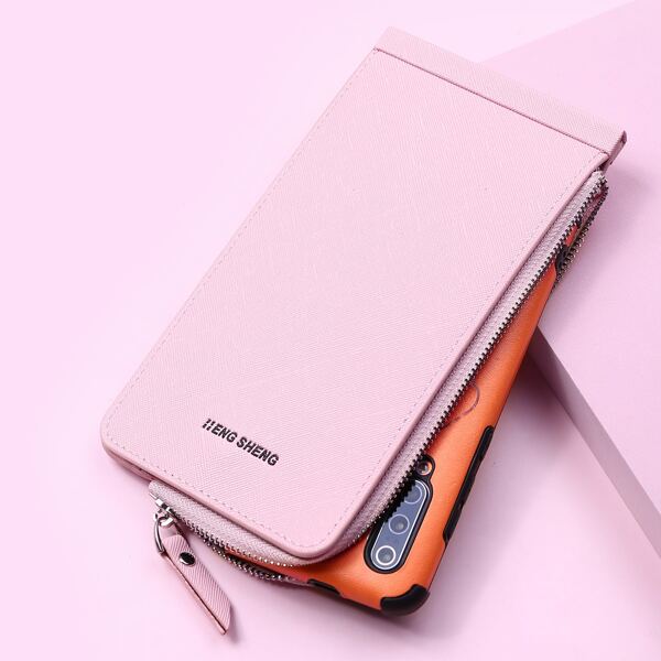 

Letter Graphic Fold Over Wallet, Pink