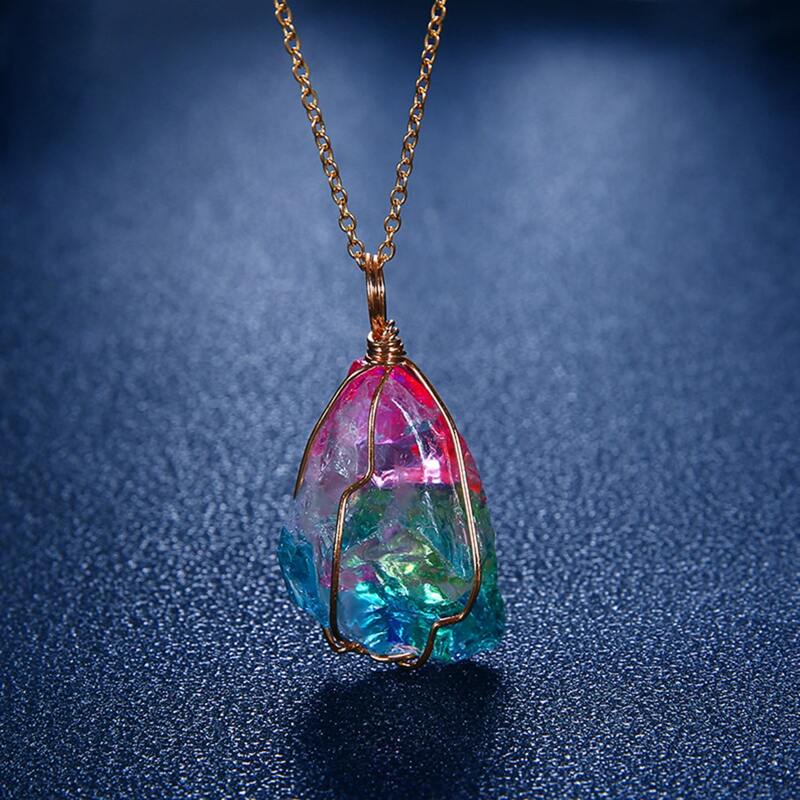 

Crystal Pendant Necklace, Multicolor