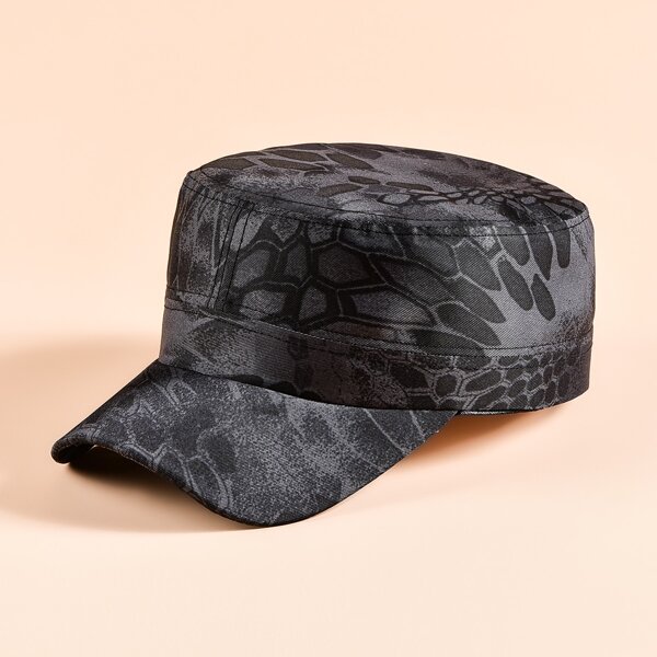 

Snakeskin Print Baker Boy Cap, Multicolor