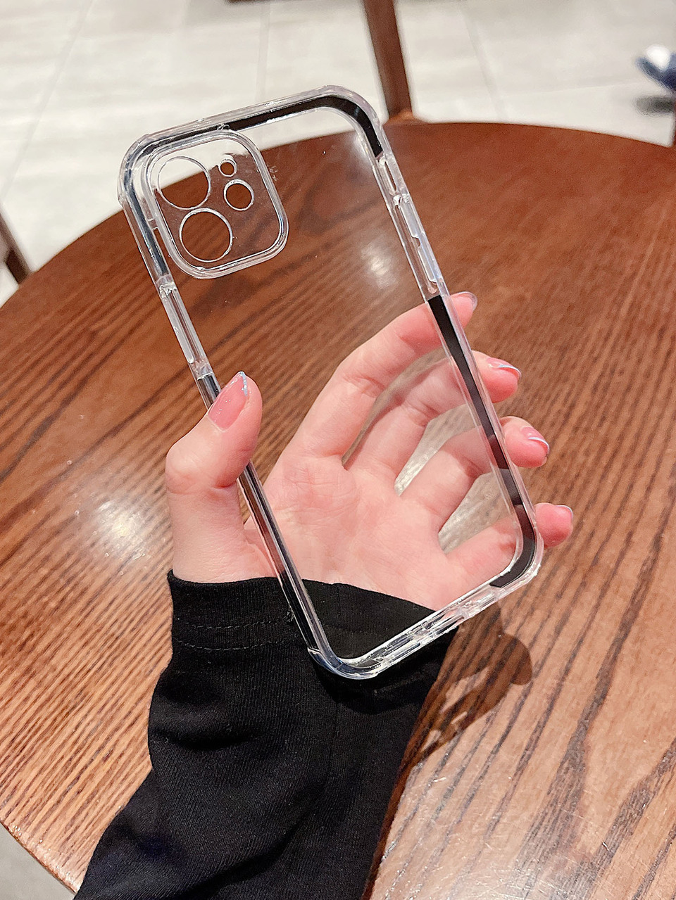 Contrast Frame Clear Phone Case