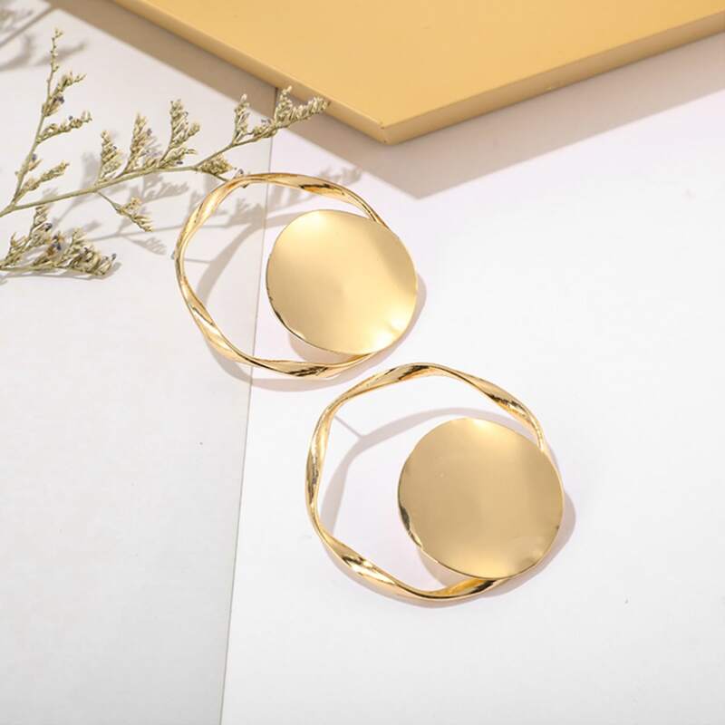 

Geo Decor Stud Earrings, Gold