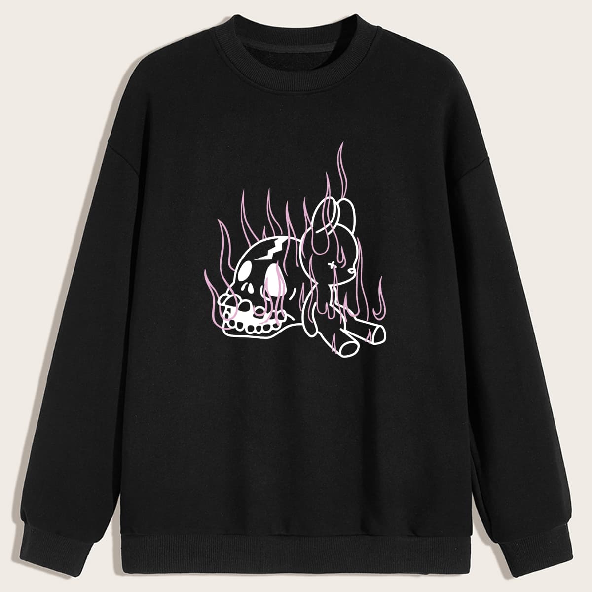 

Guys Skull & Fire Graphic Sweatshirt, Black