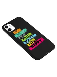 Slogan Graphic Phone Case - Multicolor - View 3