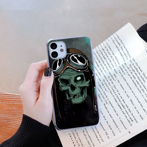 

Skeleton Print Phone Case, Multicolor