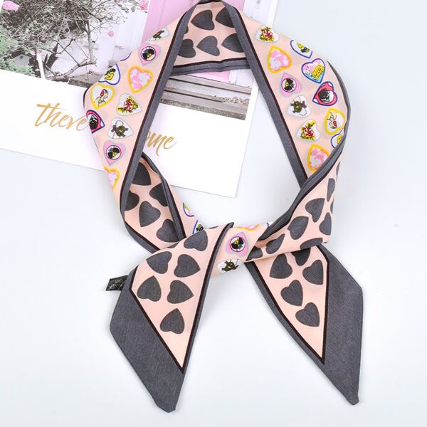 

Heart Print Twilly Scarf, Multicolor