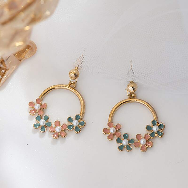 

Floral Charm Drop Earrings, Multicolor