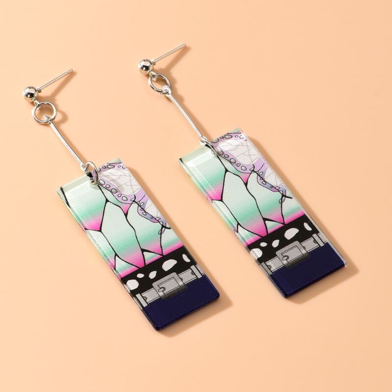 Geo Charm Drop Earrings, Multicolor