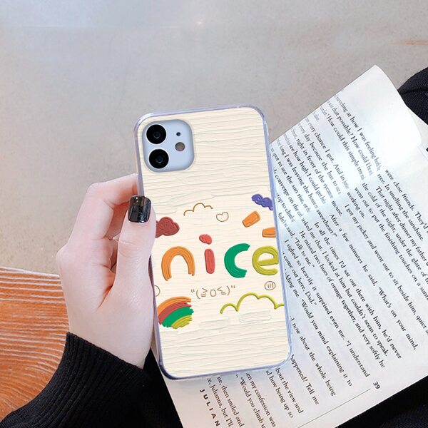 

Cartoon Letter Graphic Phone Case, Multicolor