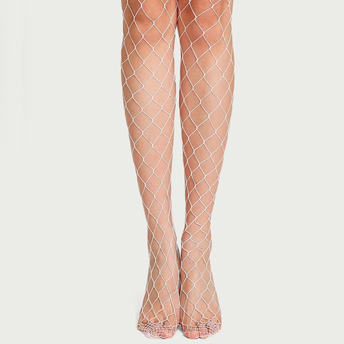 

Simple Plain Tights, White