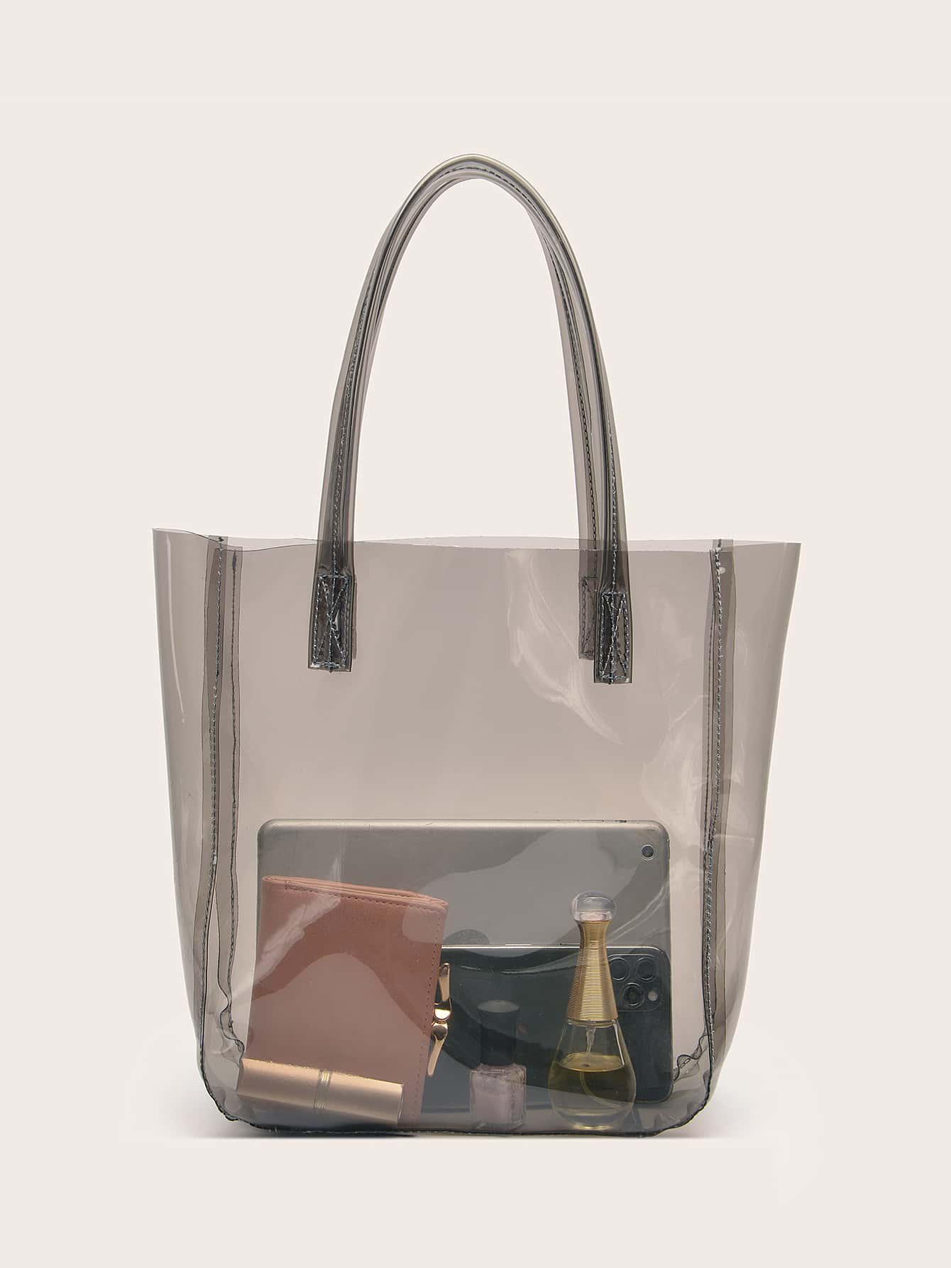 Clear Tote Bag - Black - View 1