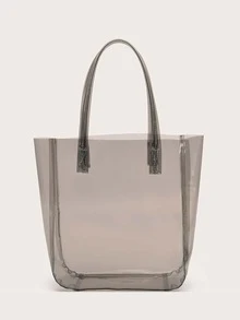 Clear Tote Bag - Black - View 4