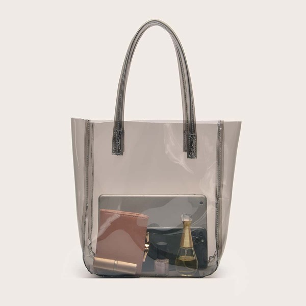 

Clear Tote Bag, Black