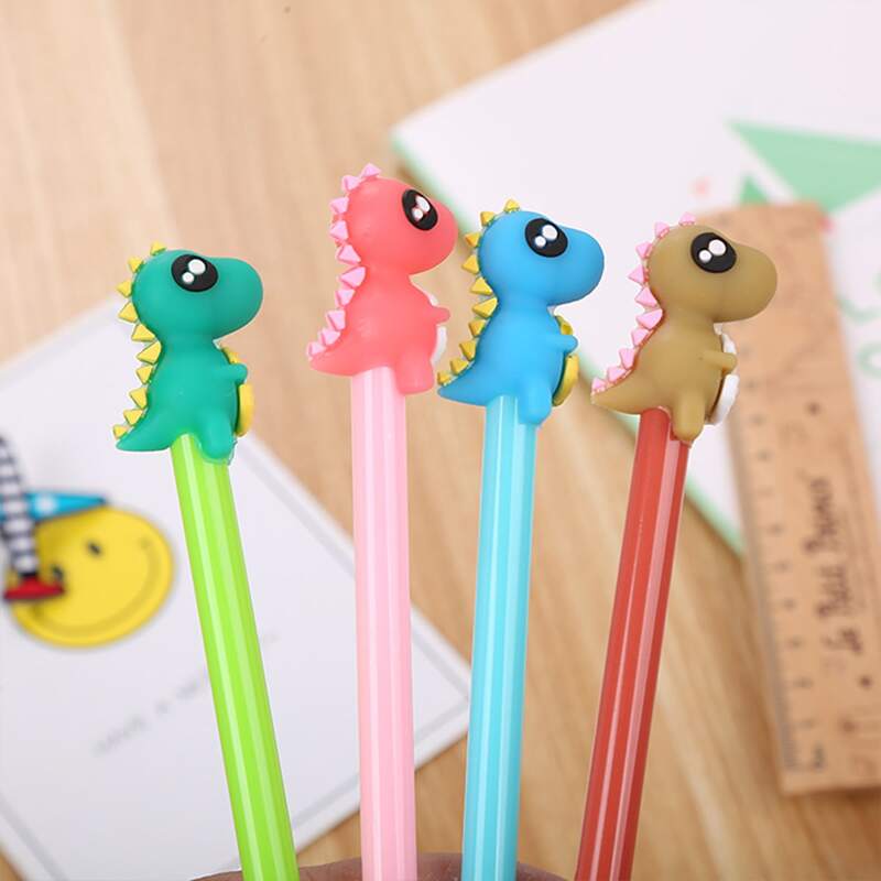 

4pcs Random Cartoon Dinosaur Gel Pen, Multicolor