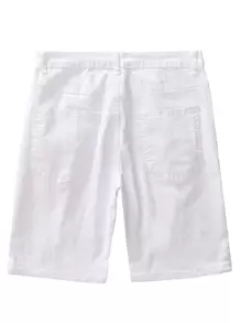 Manfinity Homme Hombres Shorts en mezclilla desgarro - Blanco - Ver 2