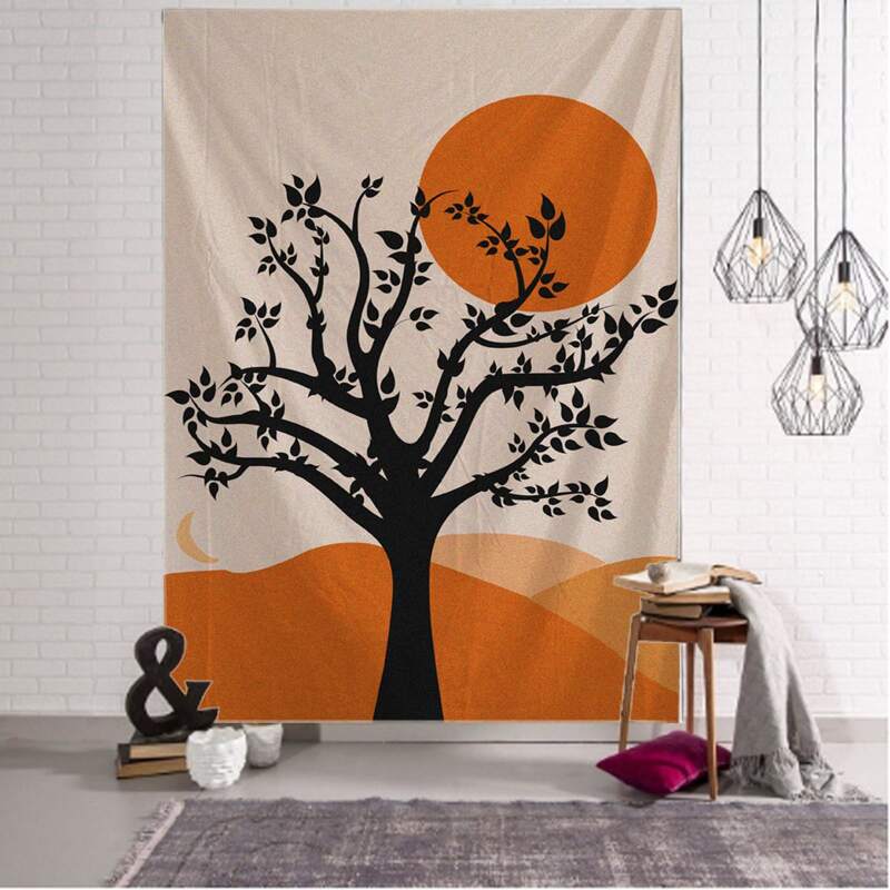 

Sun & Tree Graphic Tapestry, Multicolor